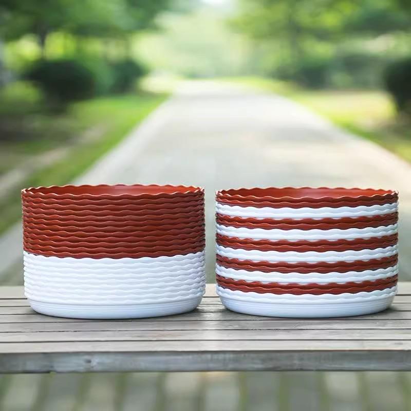 Thickened Round Plastic Flower Pot Tray with Raised Sides
