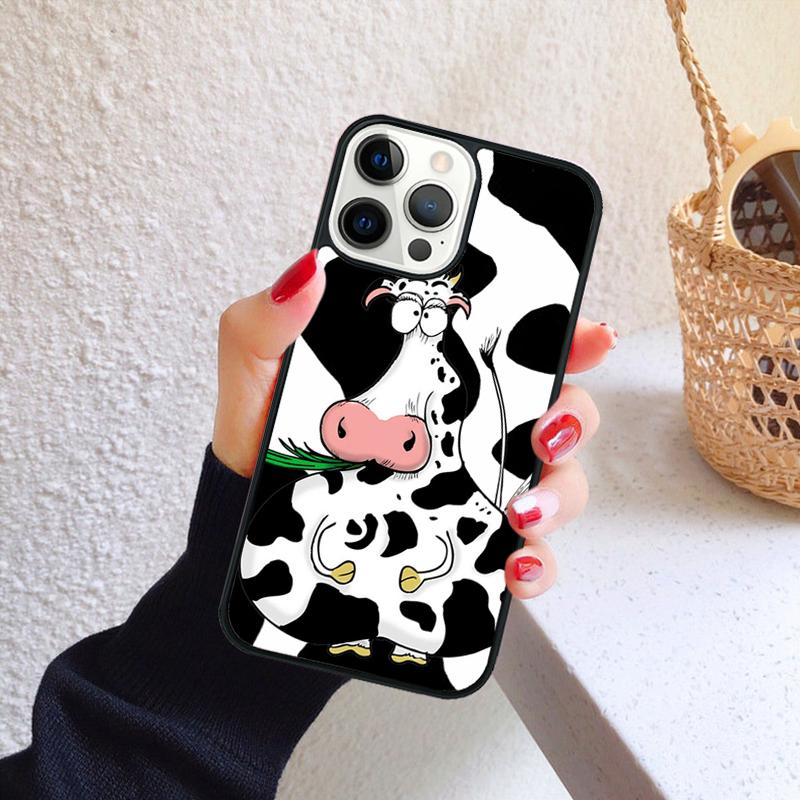 White Black Cow Phone Case for iPhone 17 Air 16 Coque 15 14 12 13 PLUS 11 PRO MAX Back Cover Fundas Shell