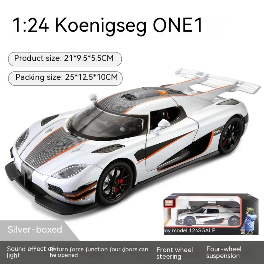 

Масштаб 1/24 Koenigsegg One коллекционный орнамент со звуком, светом и функцией обратной связи, игрушечный спортивный автомобиль из сплава в подарок для мальчиков белый