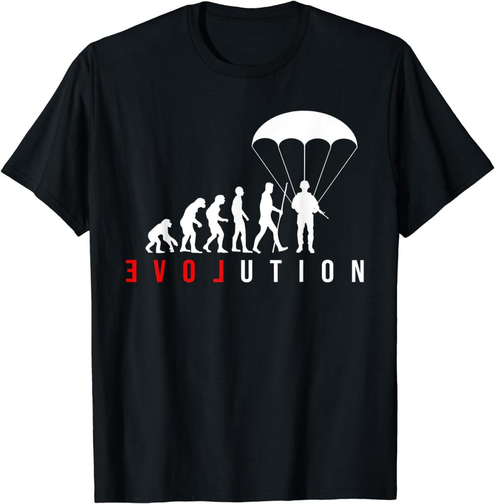 Paratroop Paratrooper Soldier Love Evolution TShirt Short Sleeve Casual 100 Cotton Shirt