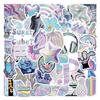 Iridescent Graffiti Stickers Set - 55 Sheets for Scooters, Luggage, Water Cups, and More