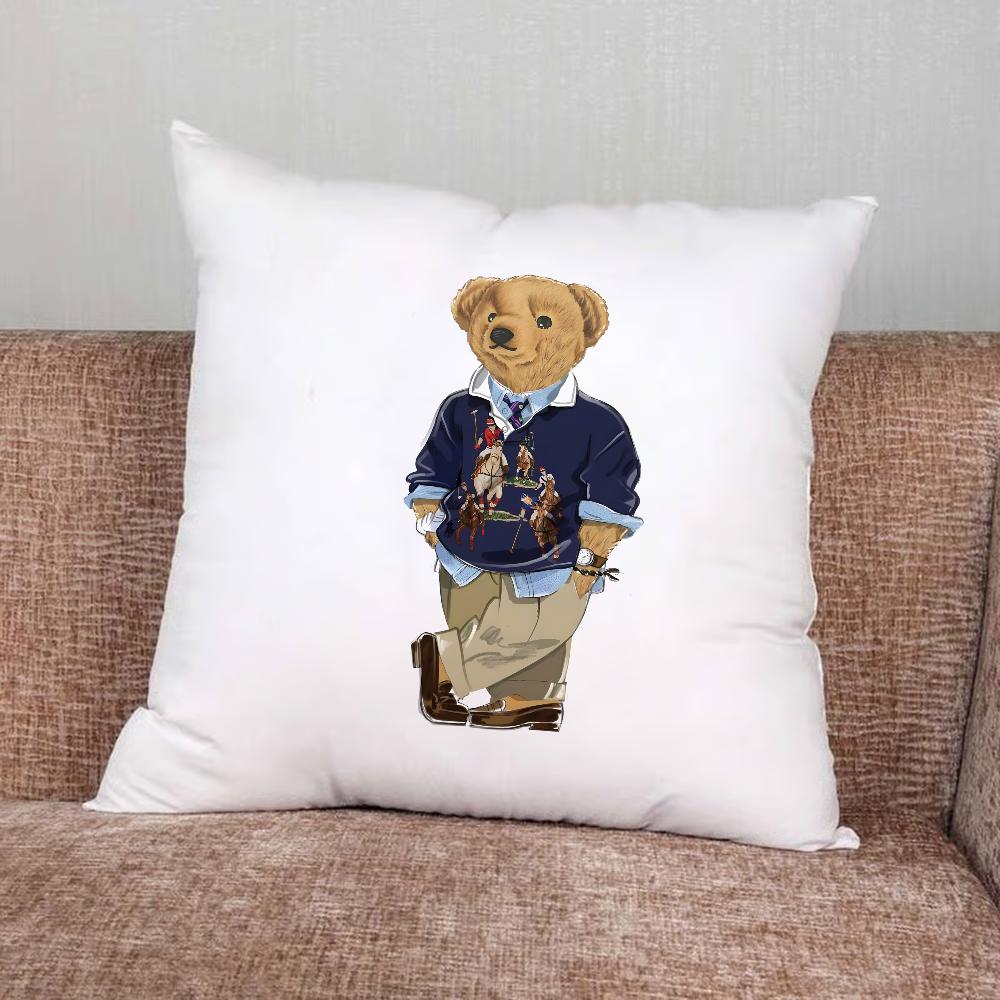 Fashion Bear P-PoloS Pillow Case For Home Bedroom Car Office Decoration Living Room Sofa Cushion Cover Suitable