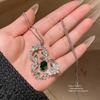 New Chinese Style Zircon Gourd Leaf Necklace For Women With Elegant Floral Pendant