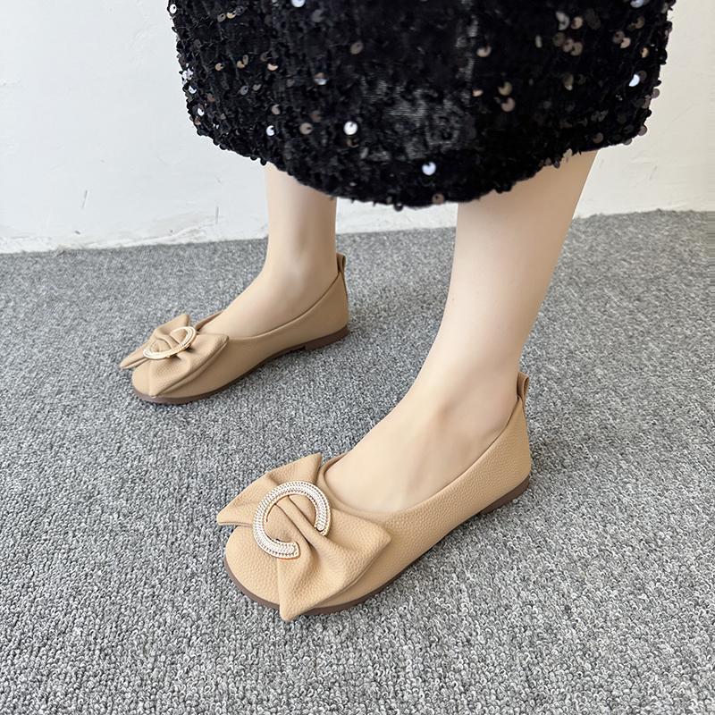 мода Новые Осенние Женские Балетки Круглый Носок Туфли-лодочки для Женщин Уличные Платье — фото 7