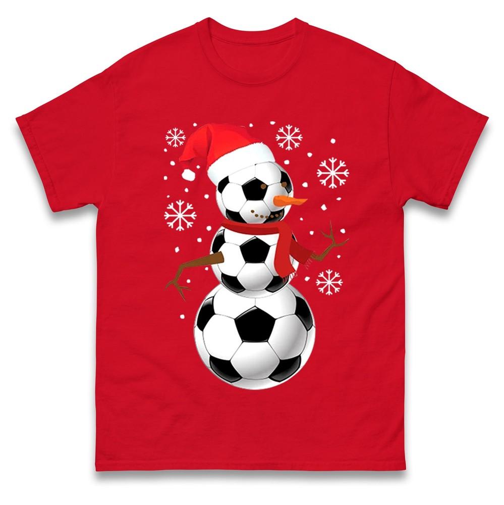 Football Snowunisex Santa Christmas T Shirt Football Fans Xmas Gift Tee Top S