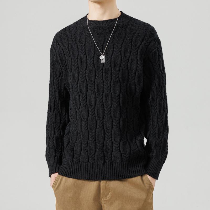 Hot Sale, New Knitted Crew Neck Sweater in Autumn and Winter, Men's Bottom Knitted Sweater and Sweater