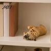 Decorative Dog Statue Simulated Sleeping Model, Realistic Lying French Bulldog Figurine, Mini Handcrafted Figurine PVC Animal Educational Toy