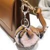 Car Bags Leopard Plush Round Ball Pendant Heart Plush Keychain Fur Ball Key Ring Key Chains
