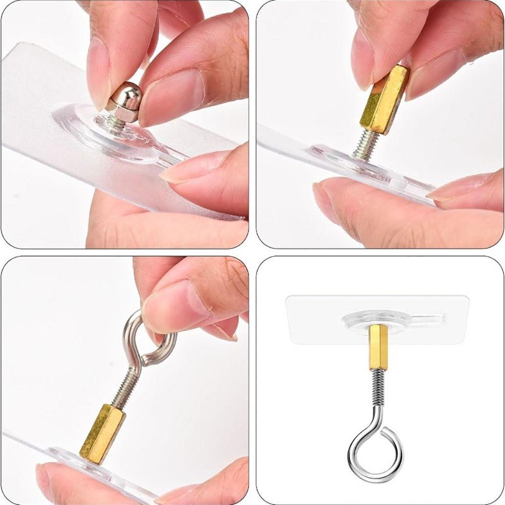 1Pcs Traceless Punch-Free Ceiling Hook Wall Mounted Seamless Transparent Hooks