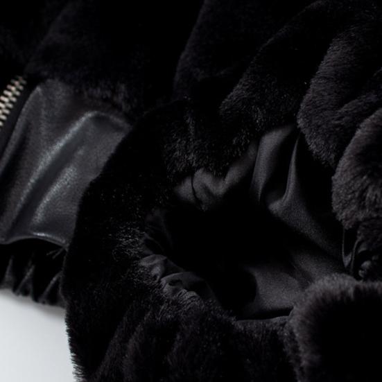 Autumn Winter Lady Cardigan Coat Thickened Plush Hooded Collar Loose Windproof Solid