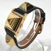 HERMES Medor Quartz Bracelet Watch Watch Clock Wristwatch Leather Black