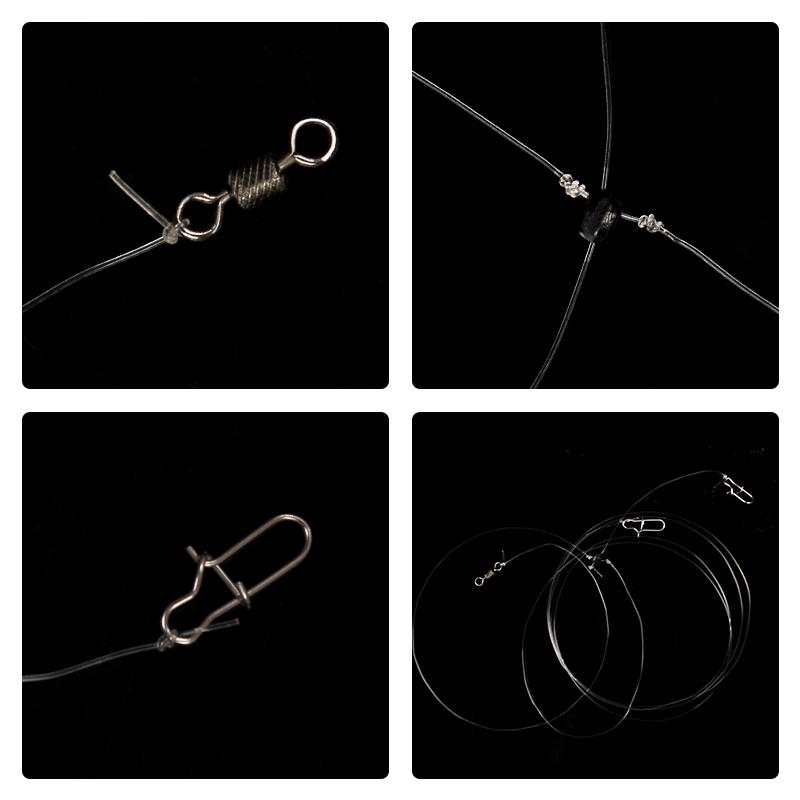 Línea de Carbono 2Juegos Simple Doble 100cm/140cm Leader para Pesca de Calamar Ika Metal Jigs para Calamar Accesorios de Pesca en Mar para Pescadores