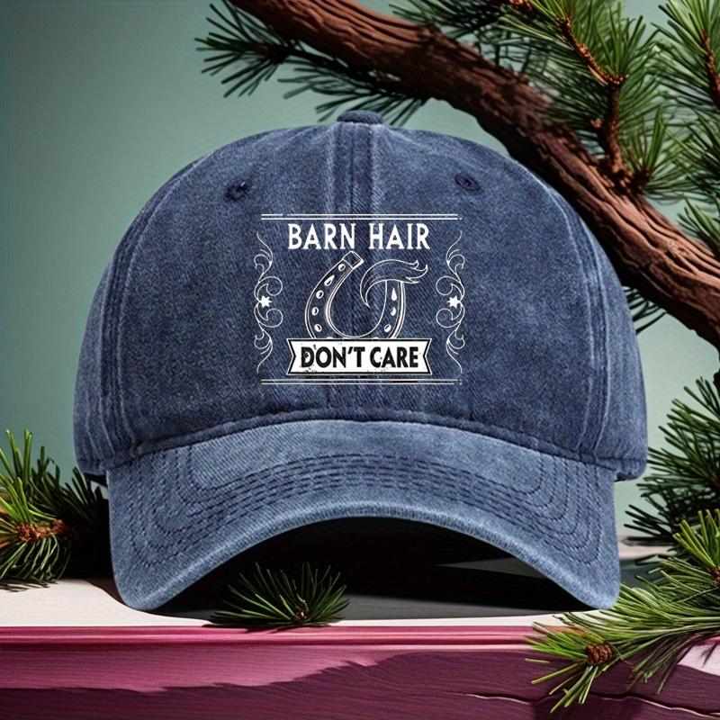 Barn Hair Dont Care Horseshoe Trucker Hat Adjustable Baseball Cap Casual Outdoor Headwear Unisex