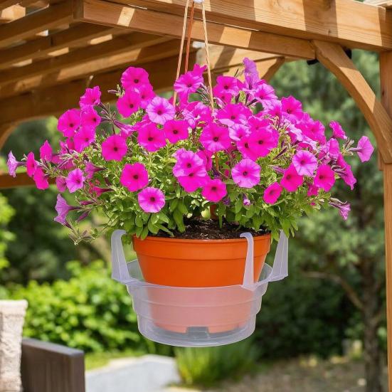 Yousheng Flower Pot Watering Tray, with Hooks Hanging Baskets, Ventilation Easy Installation Plant Tray, for Indoor Outdoor Hanging