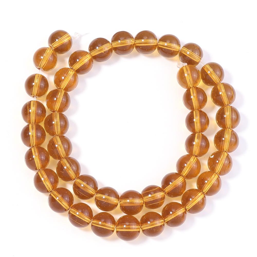 1 Strand 4/6/8/10/12mm Glass Beads Amber Color Round Loose Spacer Beads For Jewelry Making DIY Necklace Bracelets Accessories