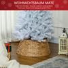 Christmas Tree Stand Cover, Rustic, Woven Pattern, Water Hyacinth, Metal Reinforcement
