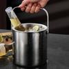 304 Stainless Steel Bar Insulated Ice Bucket 3.0/1.3 L Bar Drink Cooler  Pub