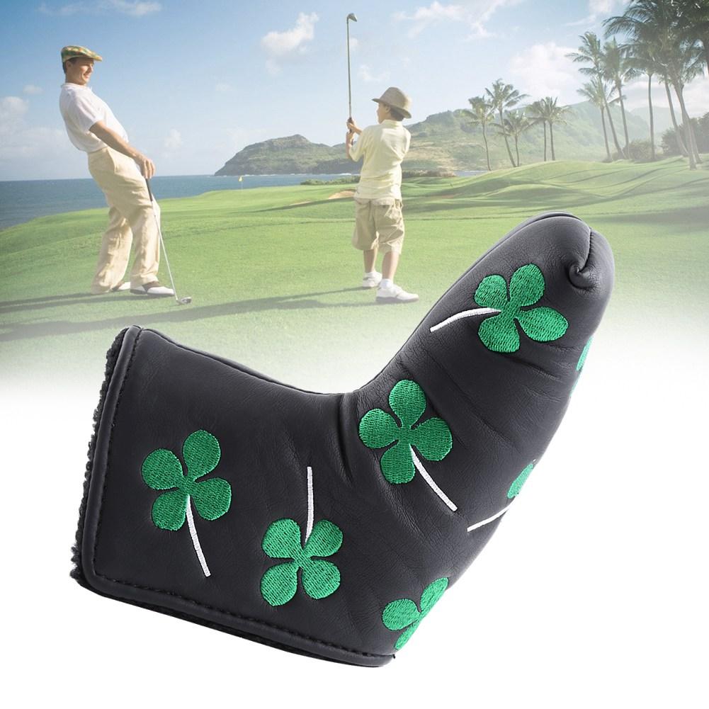 PU Putter Cover Four Leaf Headcover Accessory For Activity(black)