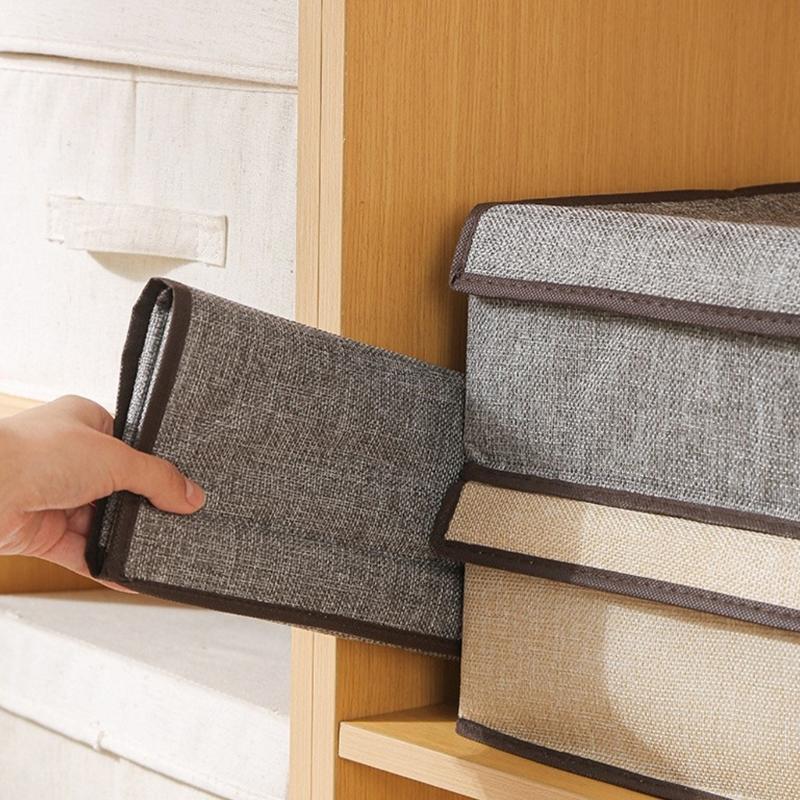 Premium Leinenähnlicher und Unterwäsche-Aufbewahrungsbehälter mit verstärkter Struktur für Räume