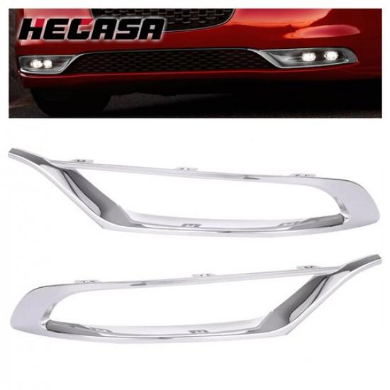 HECASA Pair Chrome Fog Light Cover Trim Bezels LH&RH For Chrysler 300 2015-2024