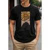 Plus Size - Men's T-Shirt S-5XL Featuring A Vintage Sunburst Over Mountain Graphic Print - A Casual Short-Sleeve Crew-Neck Top With A Relaxed Fit,