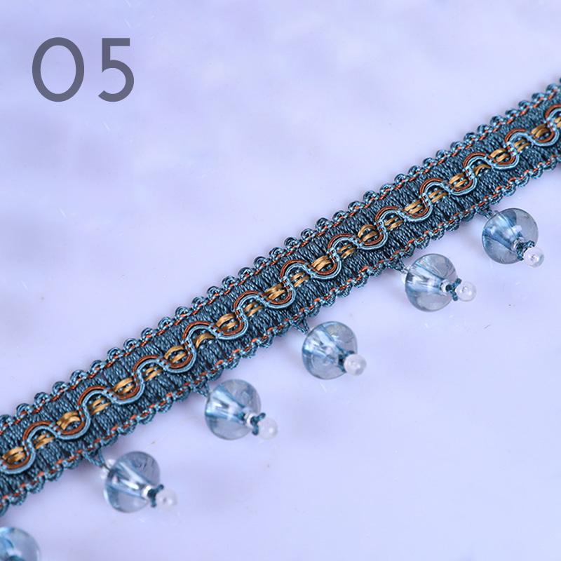 12M European Style Crystal Pumpkin Bead Curtain Fringe Trimming Upholstery DIY Curtain Lace Trim Tassel Sewing Decor Accessories
