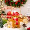 1Pc Christmas Decoration Cartoon Double Sided Gingerbread Handbag Christmas Children's Candy Bag Gift Bag