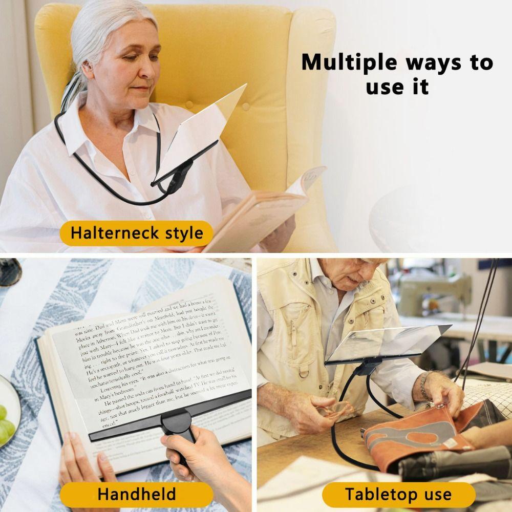 Durable 3X HD Fresnel Lens Magnifying Glass Neck Hanging Hands-Free Magnifier Portable Reading Magnifier Reading