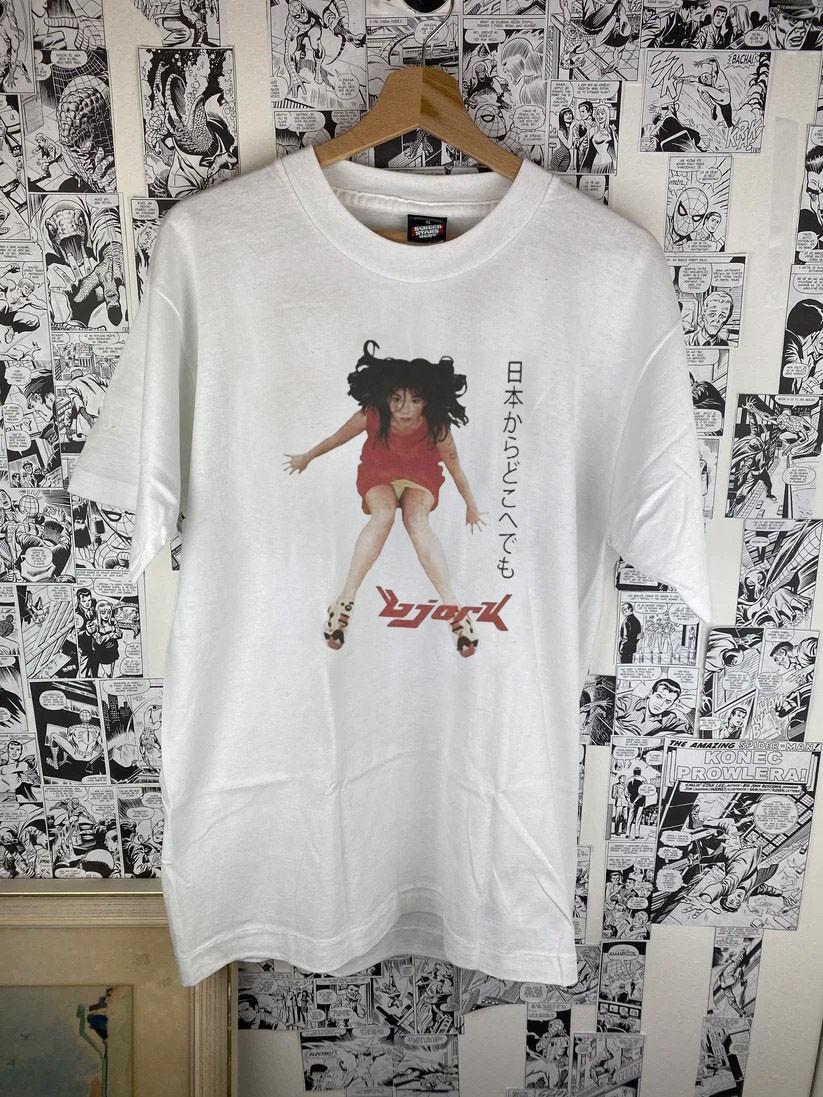 Bjork Japanese vintage white short sleeve tee QT5445 XXL