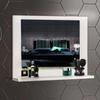 Bathroom Mirror with Mirrored Shelf Table Top Accessory Holder Makeup Sink Mirror MDF Bathroom Decoration