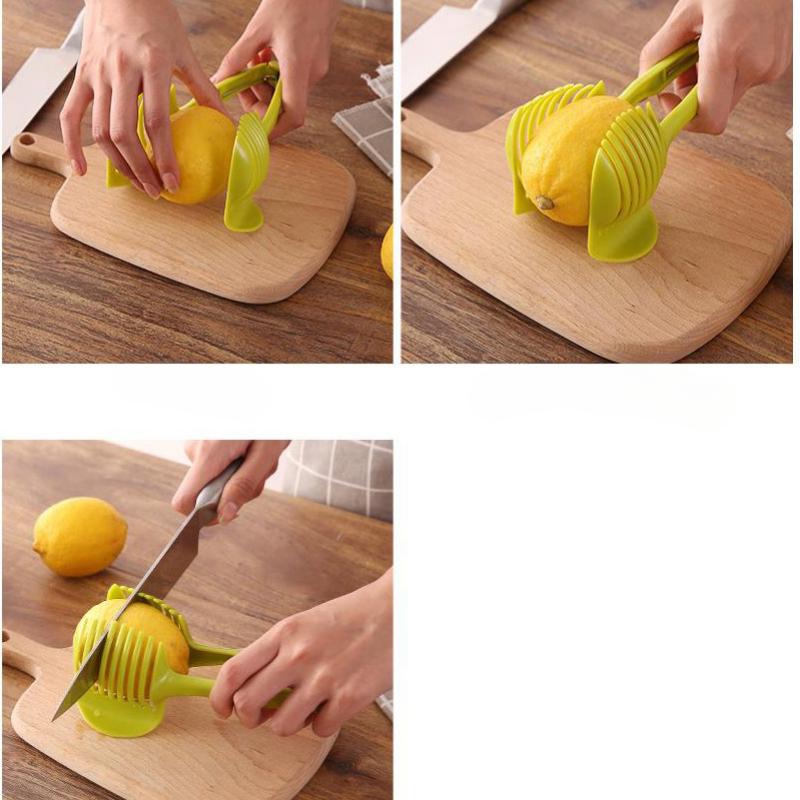Kitchen Handheld Orange Lemon Slicer Tomato Cutting Clip Fruit Slicer Onion Slicer KitchenItem Cutter Accessorie