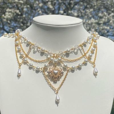 Nový náhrdelník v indie štýle, náhrdelník s príveskom, choker s motýľom, náušnice pixie, perlový náhrdelník cottagecore