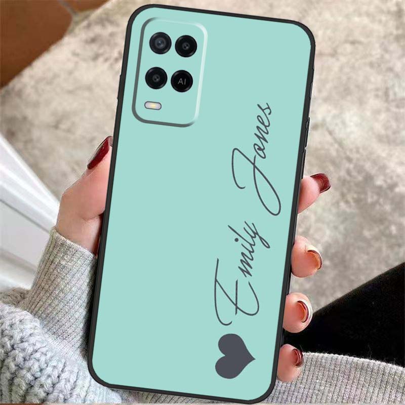 Personalised Custom Name Pastel Tones Case For OPPO A17 A57 A96 A76 A16 A18 A58 A78 A98 A74 A94 A5 A9 A52 A72 A15 A93 A53 A54 S