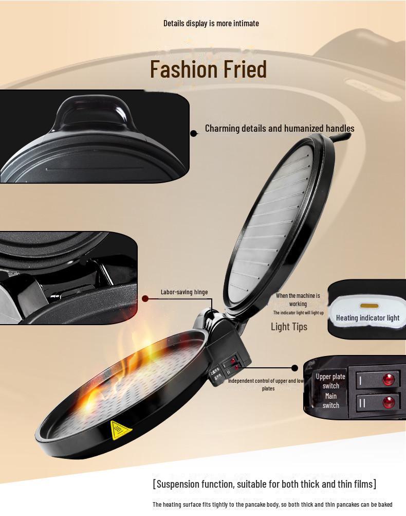 Midea MC-JHN30F Electric Baking Pan & Fryer with Double-Sided Heating for Pancakes