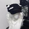 Leather Buckle Newsboy Cap Mini Wing Decor Streetwear Hat Harajuku Cat Ear Beret Hat  Daily
