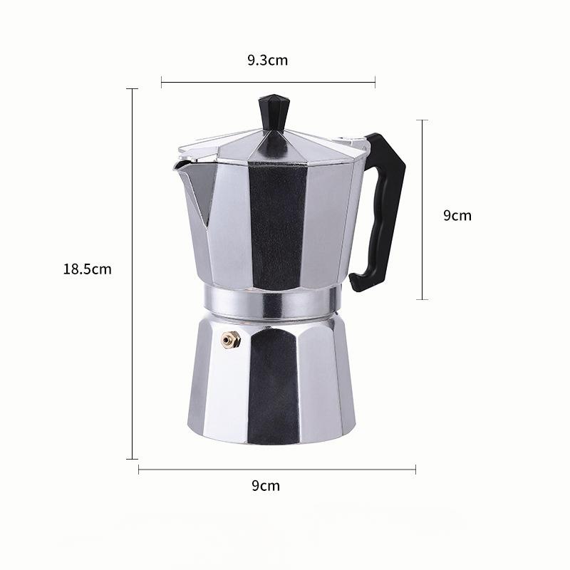 Italian Aluminium Moka Pot European Coffee Utensils Octagonal Moka Pot Classic Italian Coffee Brewing Tools Café Accessories
