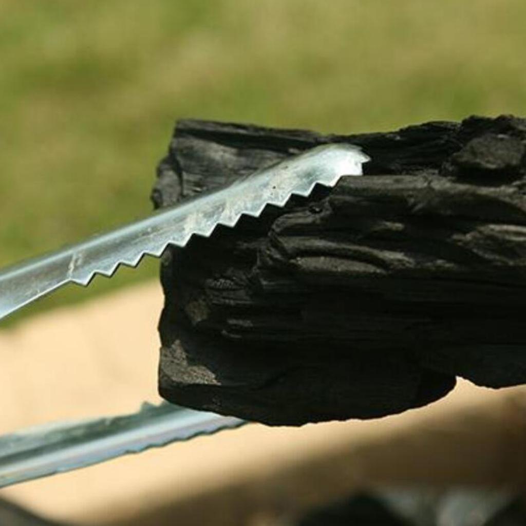 Charcoal Tongs Stainless Steel Fire Tongs BBQ Clip Grabbing Tool Barbecue Carbon Clip Kitchen Tools