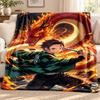 Akaza Demon Slayer blanket Flannel Blanket Soft Cozy Plush Throw for Sofa Bed Lightweight Home Decoration Outdoor camping