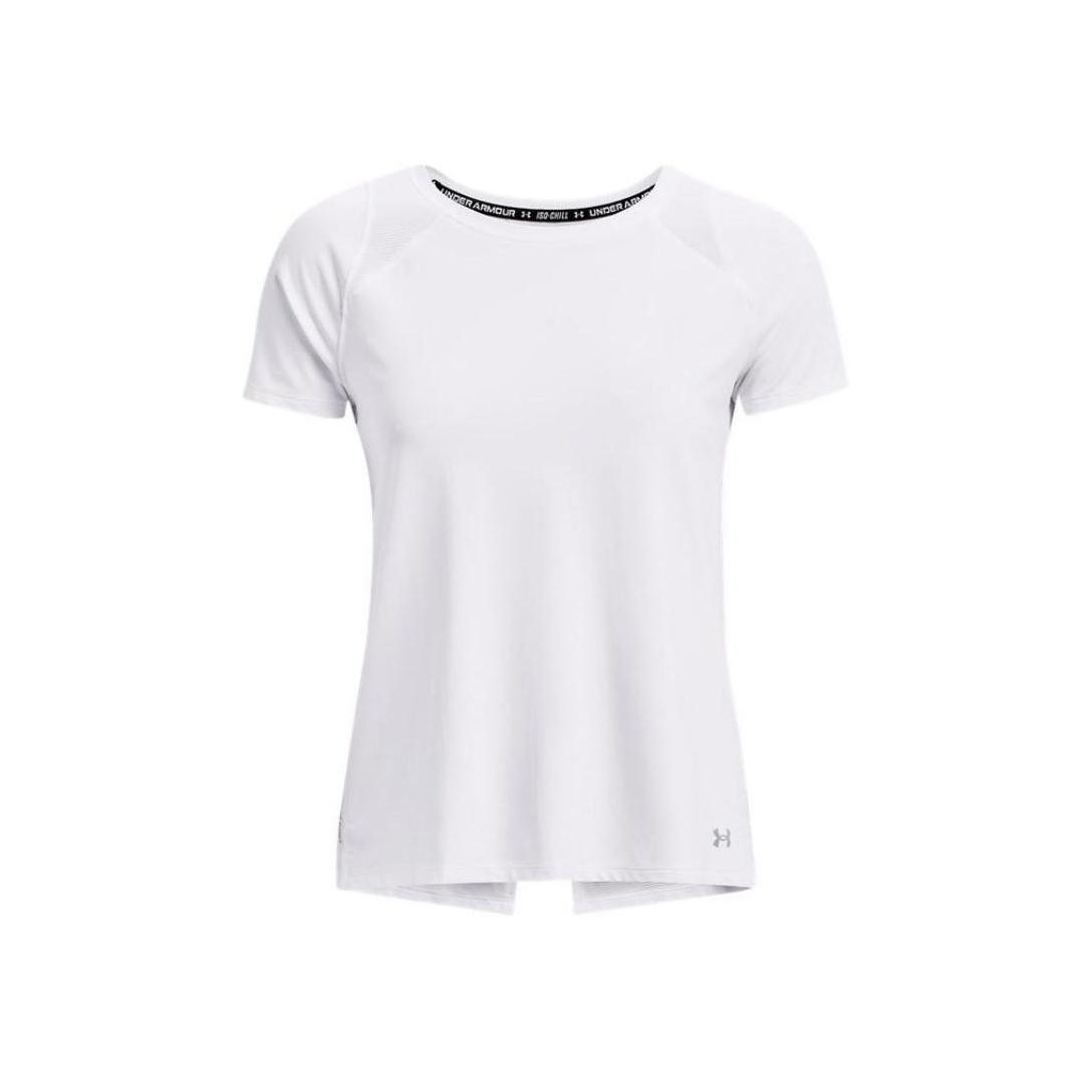 

Under Armour Однотонная спортивная футболка для бега с круглым вырезом и коротким рукавом, женские топы, белая 1361926-100 S