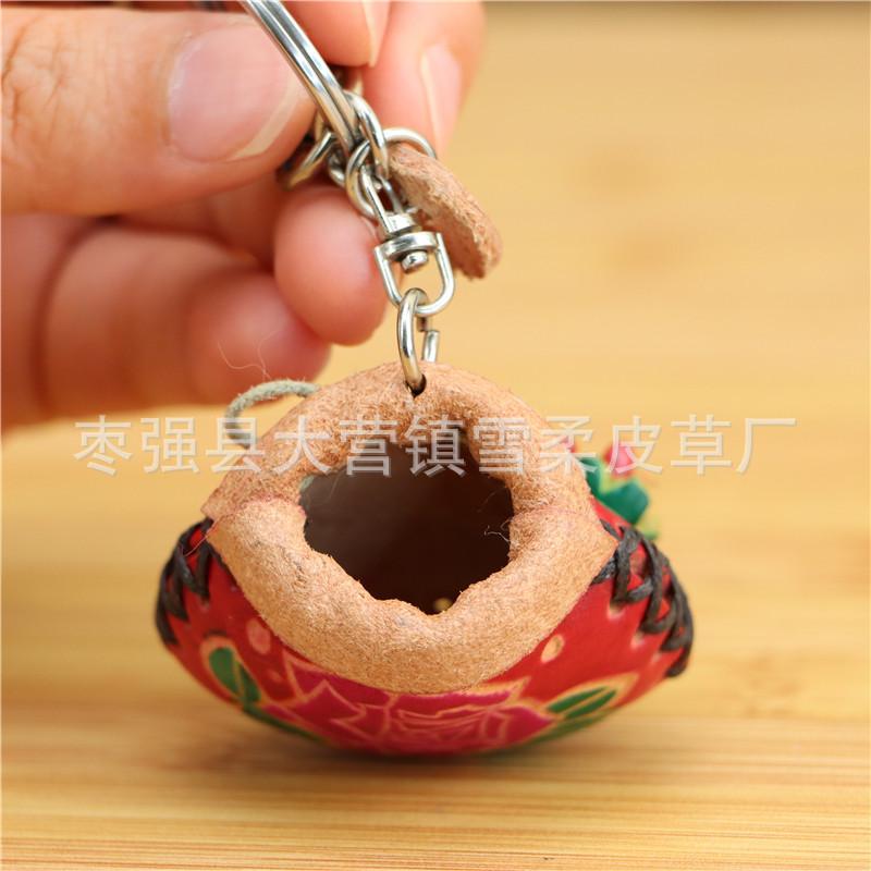 First Layer Cowhide Creative Lucky Bag Bag Pendant Red Lucky Bag Keychain Mini Sachet Bag Pendant Accessories Gift