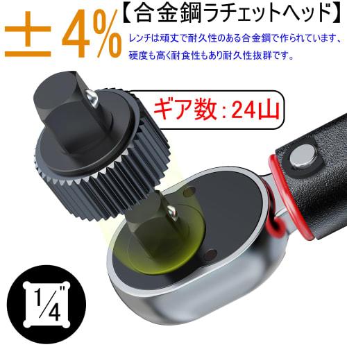 Jneit Torque Wrench, Bicycle, 6.35 mm (1/4 inch) Drive, 5-55 Nm, Preset Torque Wrench Set, 11-Piece Bit Socket Wrench Set, Black