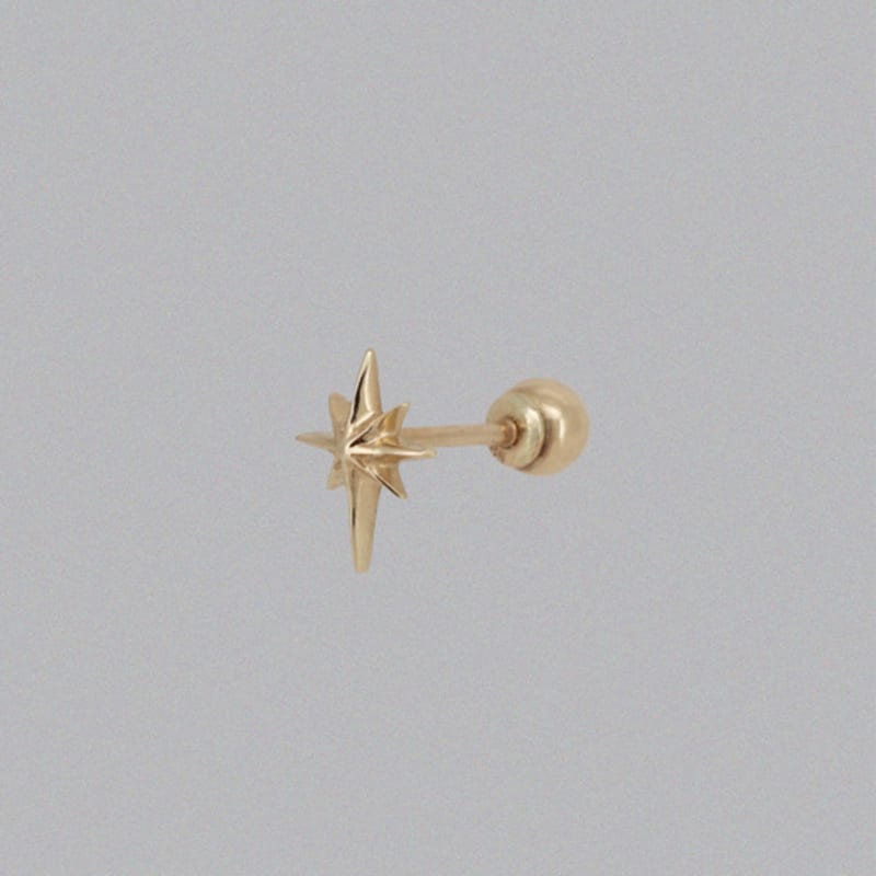 Youngglow 14k Cross Sparkle Piercing Earrings