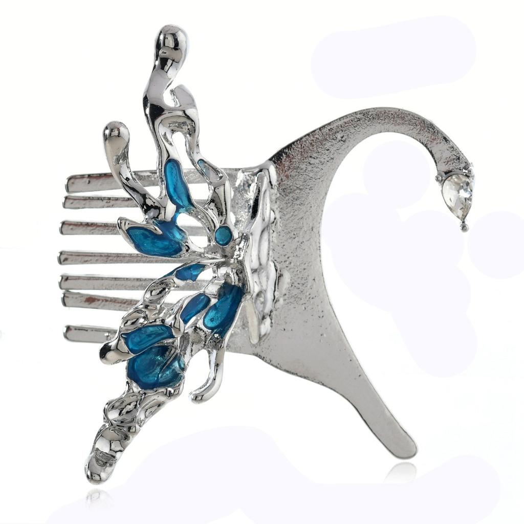 Metal liquid butterfly elf hair hook ear hook hairpin ear bone clip integrated unisex cool style accessory
