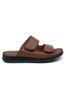 Taşpınar 204 100% Genuine Leather Orthopedic Men's Summer Comfortable Slippers With Adjustable Velcro