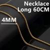 Andara 925 Silver Gold Plated 4mm Wide Square Chain Necklace Fashion Basic Choker Women Men Jewelry Gift