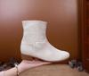2025 Autumn/Winter Retro Ethnic Embroidered Chunky Heel Mid-Calf Women's Ankle Boots