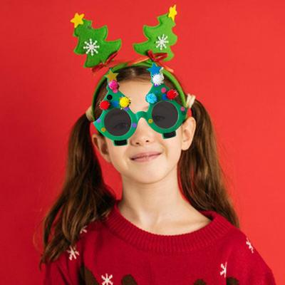 Christmas Tree Glasses Artistic Clown Eyeglasses Xmas Party Cosplay Costume Accessories Dress-up Eyewear Prop