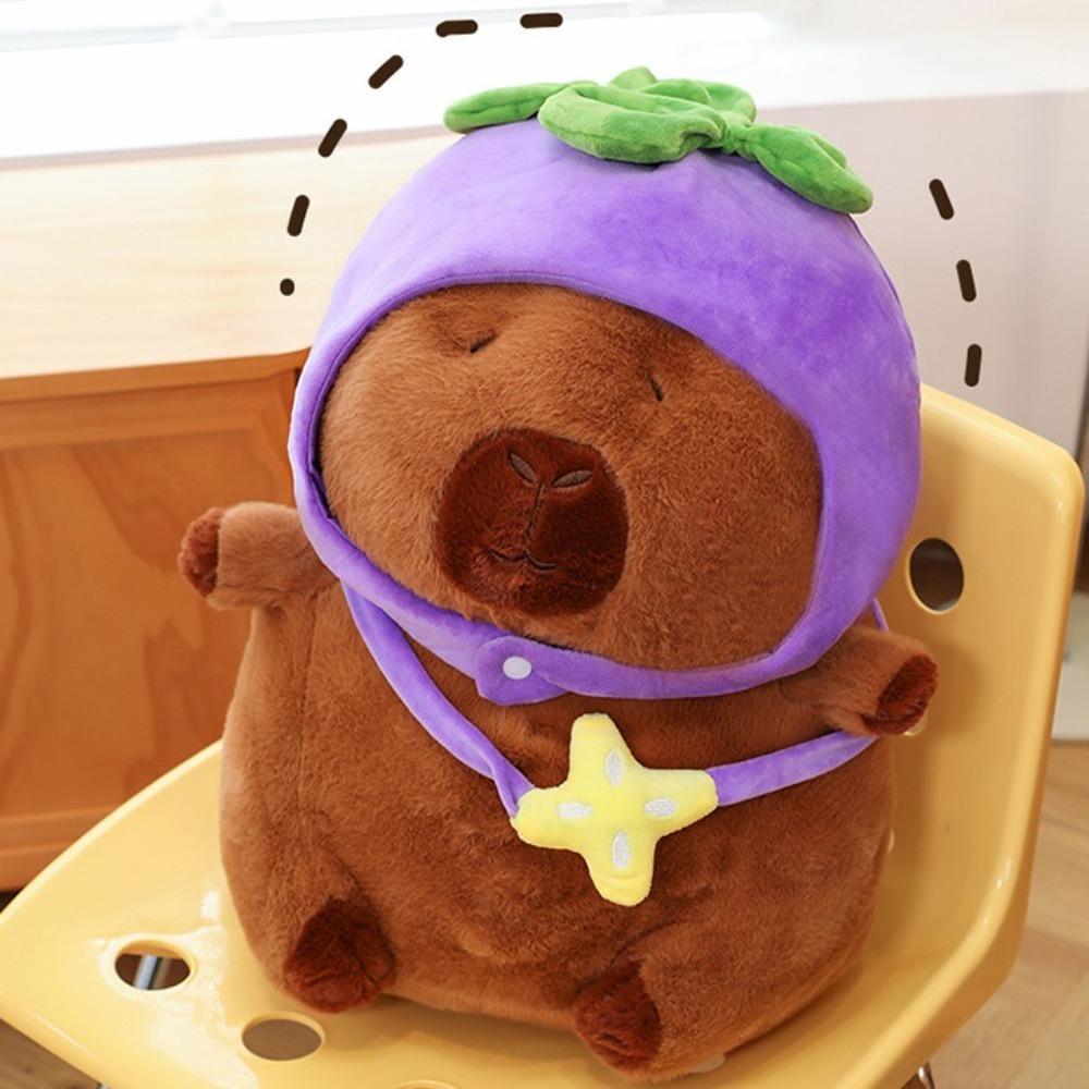 Simulation Capybara Plush Toy Cartoon Capibara Fluffty Doll Kawaii Capybara Plush  Christmas Toy