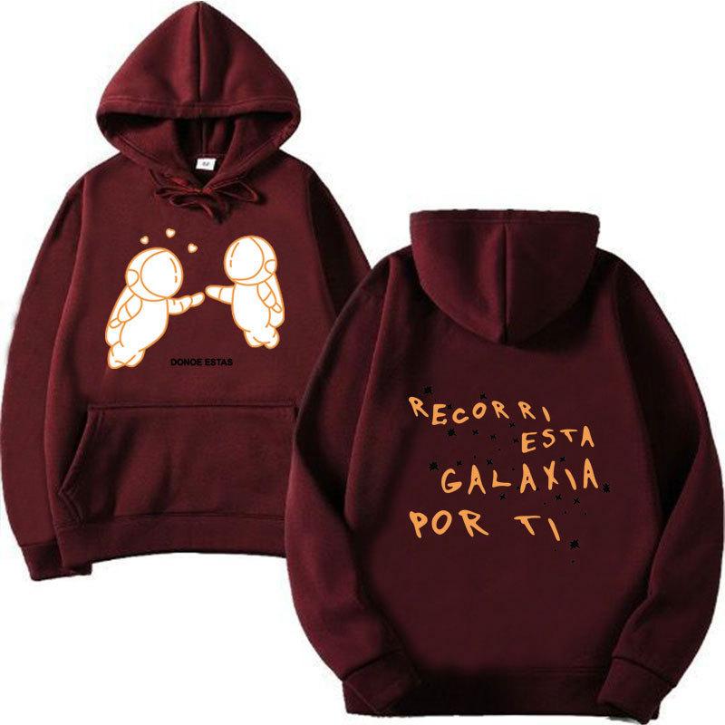 Außenhandel neue Mode Druck Doppel-Astronaut Kapuzenpullover Lockerer Pullover Freizeit Herren und Damen Freizeit Sportpullover