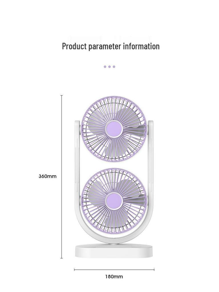 Dual-Head USB Rechargeable Night Light Fan for Air Circulation – Ideal for Outdoor, Dorm, or Office with Long Battery Life
